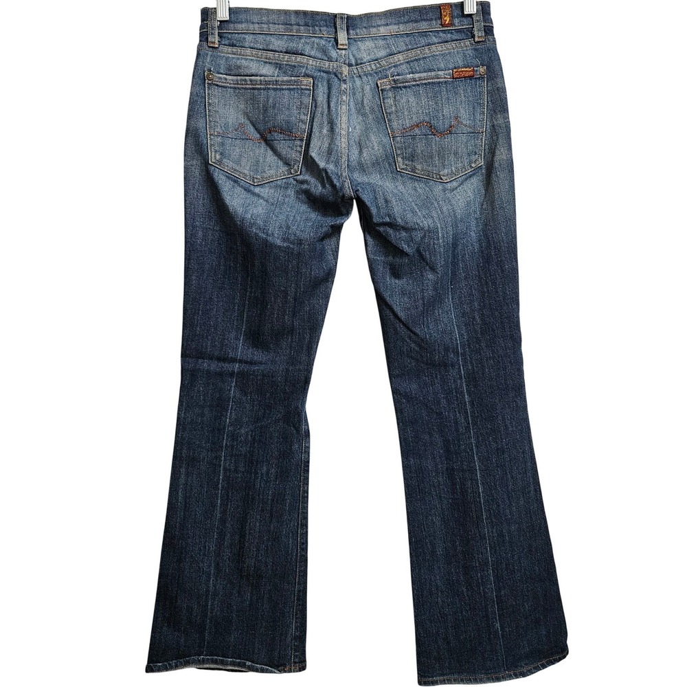 7 For All Mankind Womens Bootcut Jeans Blue‎ Medium Wash Size 29 Western Boho